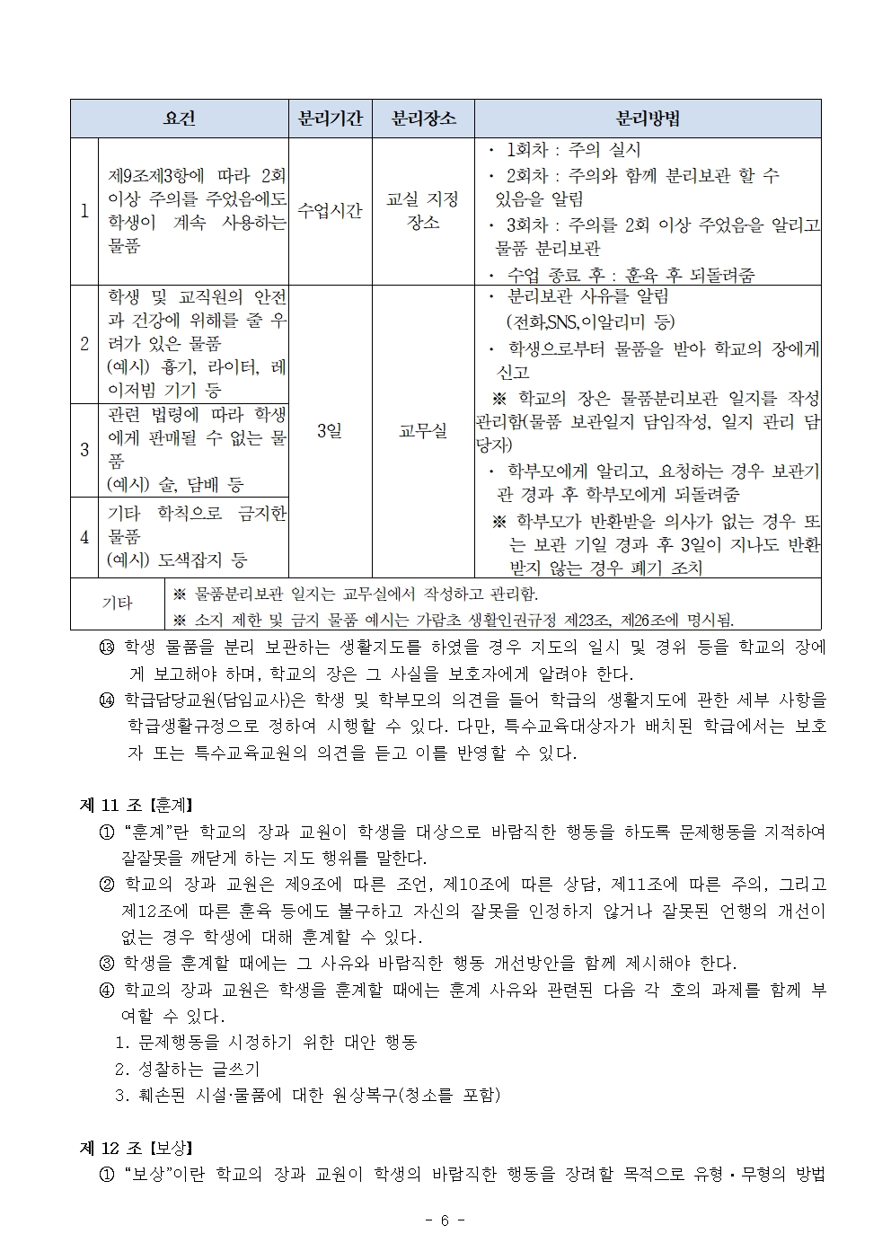 2024 가람초등학교 학생생활규정(10차)006